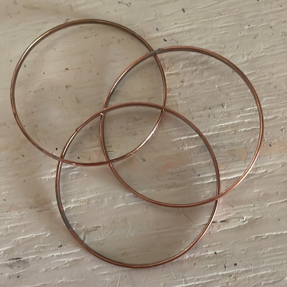 Vintage 1980s 8” Guess triple mixed metal copper bangle bracelets - Picture 11 of 11